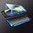 Luxury Aluminum Metal Frame Mirror Cover Case 360 Degrees M01 for Samsung Galaxy A80 Blue