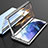 Luxury Aluminum Metal Frame Mirror Cover Case 360 Degrees M01 for Samsung Galaxy S21 5G Silver