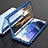 Luxury Aluminum Metal Frame Mirror Cover Case 360 Degrees M01 for Samsung Galaxy S21 Plus 5G Blue
