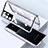 Luxury Aluminum Metal Frame Mirror Cover Case 360 Degrees M01 for Samsung Galaxy S21 Ultra 5G Silver