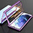 Luxury Aluminum Metal Frame Mirror Cover Case 360 Degrees M01 for Samsung Galaxy S22 5G Purple
