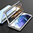 Luxury Aluminum Metal Frame Mirror Cover Case 360 Degrees M01 for Samsung Galaxy S22 5G Silver