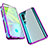 Luxury Aluminum Metal Frame Mirror Cover Case 360 Degrees M01 for Xiaomi Mi Note 10 Purple