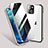 Luxury Aluminum Metal Frame Mirror Cover Case 360 Degrees M02 for Apple iPhone 14 Silver