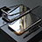 Luxury Aluminum Metal Frame Mirror Cover Case 360 Degrees M02 for Apple iPhone Xs Black