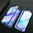 Luxury Aluminum Metal Frame Mirror Cover Case 360 Degrees M02 for Huawei Enjoy 10e Blue