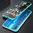 Luxury Aluminum Metal Frame Mirror Cover Case 360 Degrees M02 for Huawei Nova 3e Sky Blue