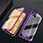 Luxury Aluminum Metal Frame Mirror Cover Case 360 Degrees M02 for Huawei P40 Lite Purple