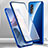 Luxury Aluminum Metal Frame Mirror Cover Case 360 Degrees M02 for Xiaomi Mi 12 Pro 5G Blue