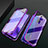 Luxury Aluminum Metal Frame Mirror Cover Case 360 Degrees M03 for Oppo A9 (2020) Purple