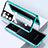 Luxury Aluminum Metal Frame Mirror Cover Case 360 Degrees M03 for Samsung Galaxy S21 Ultra 5G Green