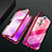 Luxury Aluminum Metal Frame Mirror Cover Case 360 Degrees M03 for Xiaomi Poco X2 Red