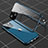 Luxury Aluminum Metal Frame Mirror Cover Case 360 Degrees M04 for Apple iPhone 13 Mini Blue