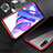 Luxury Aluminum Metal Frame Mirror Cover Case 360 Degrees M04 for Huawei Honor 9X Red