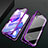 Luxury Aluminum Metal Frame Mirror Cover Case 360 Degrees M05 for Huawei Honor 9X Purple