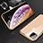 Luxury Aluminum Metal Frame Mirror Cover Case 360 Degrees M06 for Apple iPhone 11 Pro Max Gold