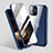 Luxury Aluminum Metal Frame Mirror Cover Case 360 Degrees M06 for Apple iPhone 14 Pro Max Blue