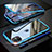 Luxury Aluminum Metal Frame Mirror Cover Case 360 Degrees M07 for Apple iPhone 11 Sky Blue