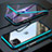 Luxury Aluminum Metal Frame Mirror Cover Case 360 Degrees M14 for Apple iPhone 11 Pro Cyan