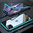 Luxury Aluminum Metal Frame Mirror Cover Case 360 Degrees M14 for Apple iPhone 11 Pro Max Cyan