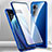 Luxury Aluminum Metal Frame Mirror Cover Case 360 Degrees P01 for OnePlus Nord N300 5G Blue