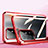 Luxury Aluminum Metal Frame Mirror Cover Case 360 Degrees P01 for Oppo Reno5 Z 5G Red