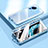 Luxury Aluminum Metal Frame Mirror Cover Case 360 Degrees P01 for Xiaomi Mi 12 Lite NE 5G Blue