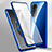 Luxury Aluminum Metal Frame Mirror Cover Case 360 Degrees P02 for Xiaomi Redmi Note 11 Pro+ Plus 5G Blue
