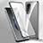 Luxury Aluminum Metal Frame Mirror Cover Case 360 Degrees P02 for Xiaomi Redmi Note 11 Pro+ Plus 5G Silver