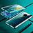 Luxury Aluminum Metal Frame Mirror Cover Case 360 Degrees T01 for Huawei Mate 20 X 5G Cyan