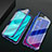 Luxury Aluminum Metal Frame Mirror Cover Case 360 Degrees T01 for Oppo R15X Blue