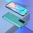 Luxury Aluminum Metal Frame Mirror Cover Case 360 Degrees T02 for Huawei P40 Pro+ Plus Cyan