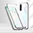 Luxury Aluminum Metal Frame Mirror Cover Case 360 Degrees T02 for Oppo Find X2 Neo Silver