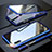 Luxury Aluminum Metal Frame Mirror Cover Case 360 Degrees T02 for Samsung Galaxy A90 5G Blue