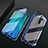 Luxury Aluminum Metal Frame Mirror Cover Case 360 Degrees T02 for Xiaomi Redmi Note 8 Pro Blue