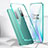 Luxury Aluminum Metal Frame Mirror Cover Case 360 Degrees T04 for OnePlus 8 Green