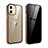 Luxury Aluminum Metal Frame Mirror Cover Case 360 Degrees T05 for Apple iPhone 12 Mini Gold