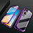 Luxury Aluminum Metal Frame Mirror Cover Case 360 Degrees T05 for Huawei P40 Purple