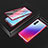 Luxury Aluminum Metal Frame Mirror Cover Case 360 Degrees T05 for Oppo Find X2 Neo Red