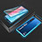 Luxury Aluminum Metal Frame Mirror Cover Case 360 Degrees T05 for Oppo Reno3 Pro Blue