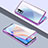 Luxury Aluminum Metal Frame Mirror Cover Case 360 Degrees T06 for Oppo Reno4 5G Purple