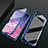 Luxury Aluminum Metal Frame Mirror Cover Case 360 Degrees T08 for Samsung Galaxy S10 Plus Blue