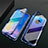 Luxury Aluminum Metal Frame Mirror Cover Case 360 Degrees T09 for Huawei Mate 20 Pro Blue