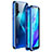 Luxury Aluminum Metal Frame Mirror Cover Case 360 Degrees T11 for Huawei Honor 20 Blue