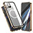 Luxury Aluminum Metal Frame Mirror Cover Case 360 Degrees with Mag-Safe Magnetic for Apple iPhone 13 Pro Gold