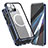 Luxury Aluminum Metal Frame Mirror Cover Case 360 Degrees with Mag-Safe Magnetic for Apple iPhone 13 Pro Max Blue