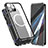 Luxury Aluminum Metal Frame Mirror Cover Case 360 Degrees with Mag-Safe Magnetic for Apple iPhone 14 Pro Black