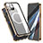 Luxury Aluminum Metal Frame Mirror Cover Case 360 Degrees with Mag-Safe Magnetic for Apple iPhone 14 Pro Gold