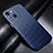 Luxury Carbon Fiber Twill Soft Case Cover for Apple iPhone 14 Blue