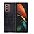 Luxury Leather Matte Finish and Plastic Back Cover Case BH3 for Samsung Galaxy Z Fold2 5G Black